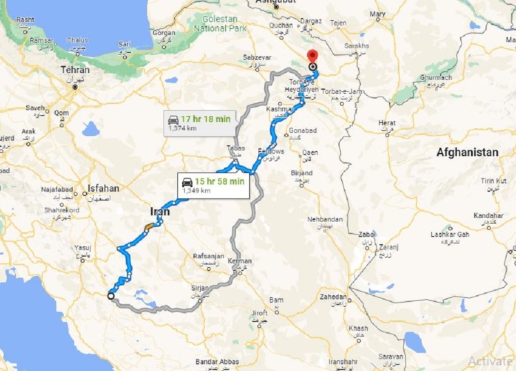 فاصله مشهد تا شیراز چند ساعته؟ با قطار ، هواپیما و شخصی