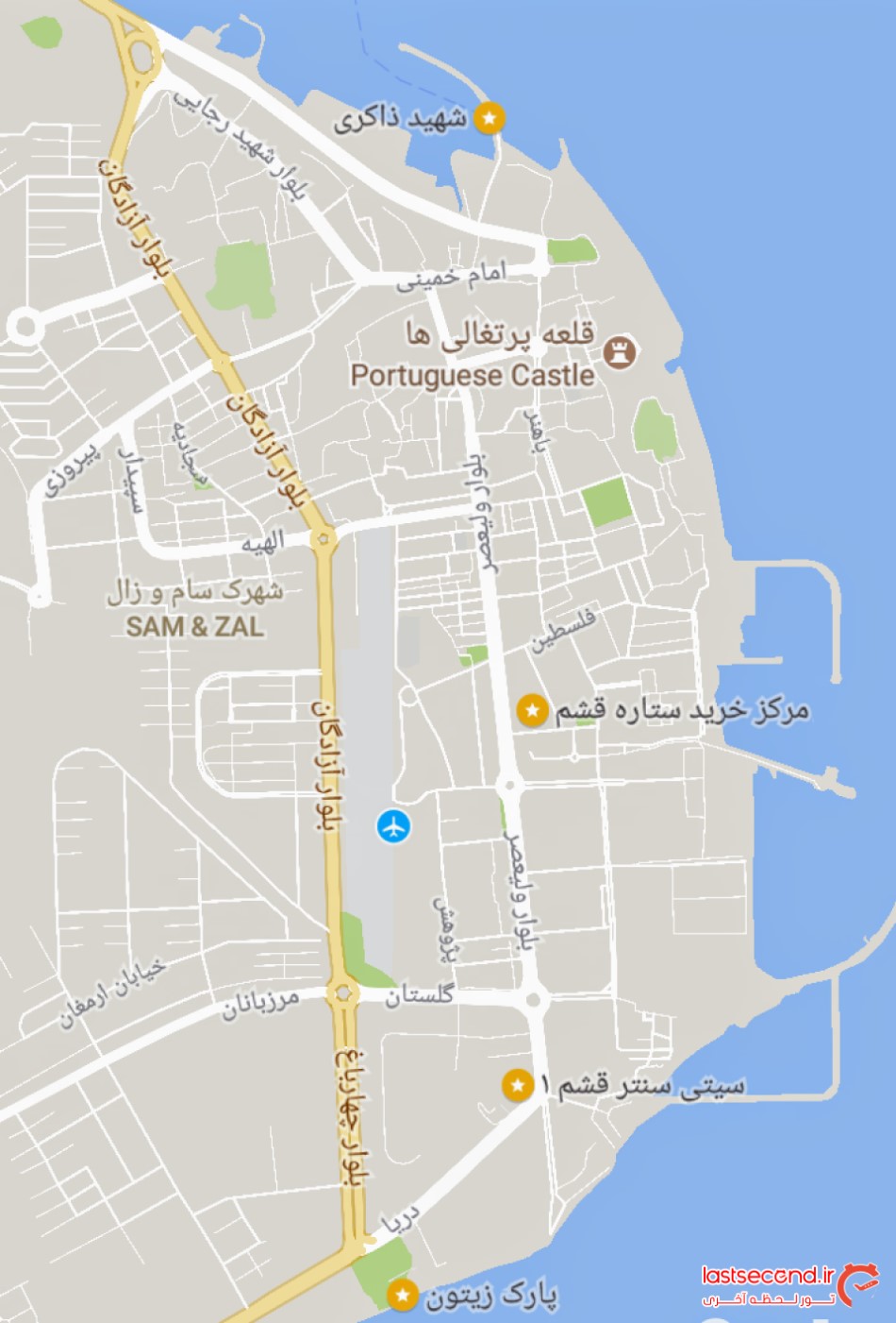 نقشه هوایی قشم