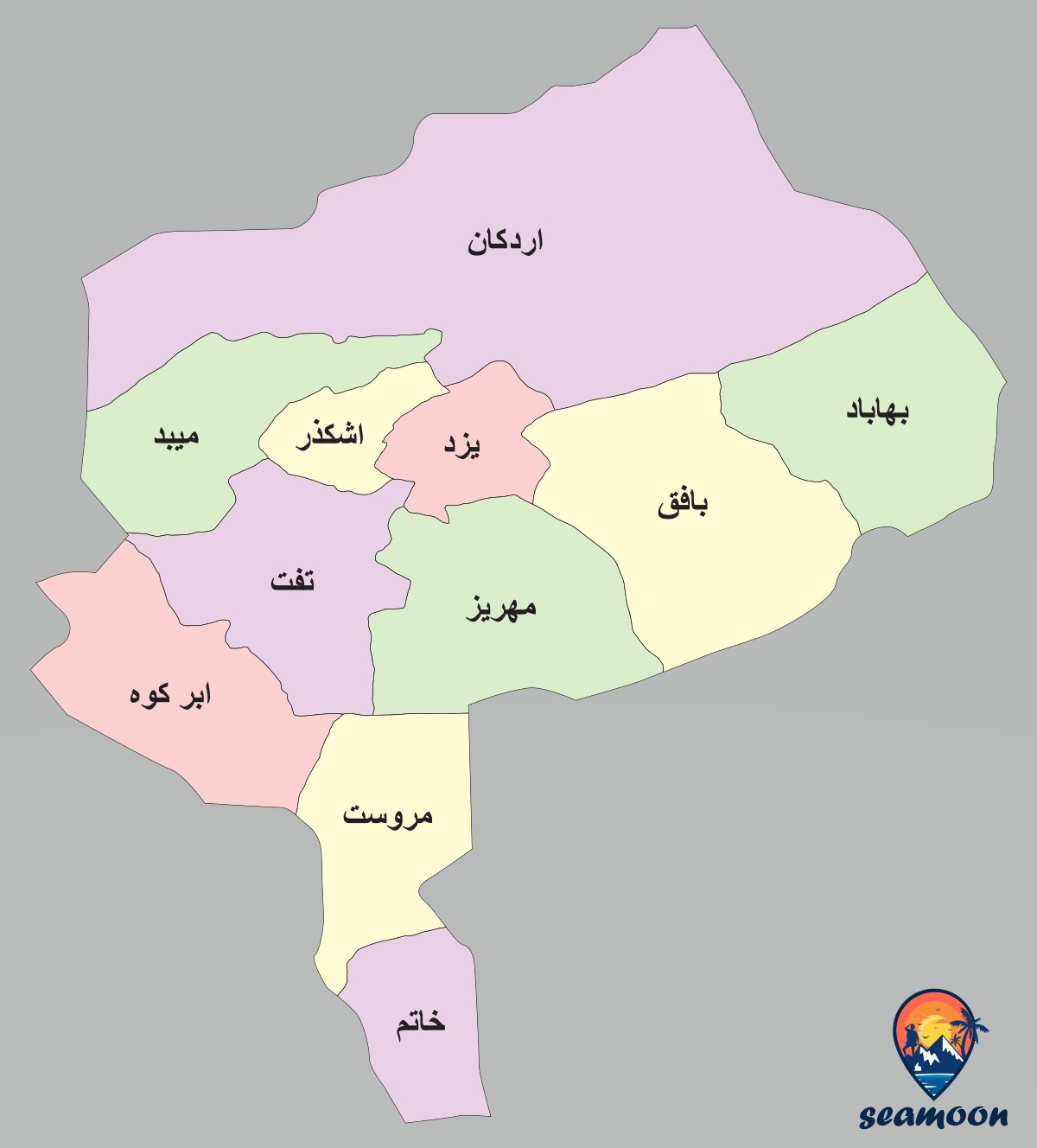 نقشه استان یزد