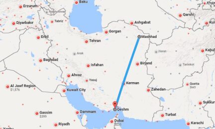 فاصله مشهد تا قشم چند ساعت و چند کیلومتر است